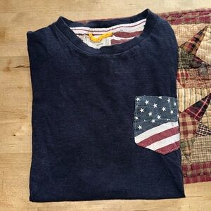 short sleeve shirt with American flag pocket